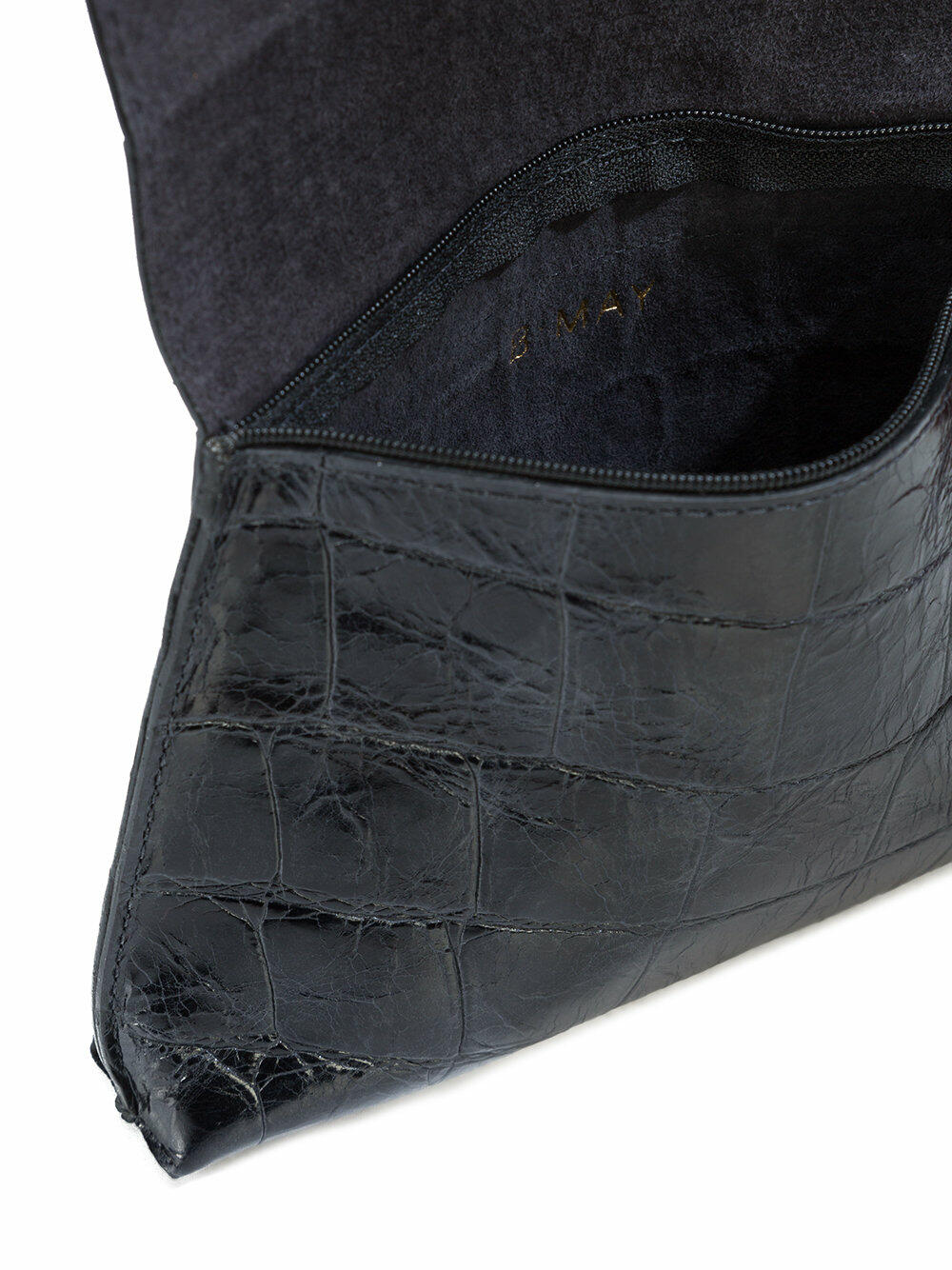 B May Bags - Raven Embossed Maxi Gator Strappy Foldover