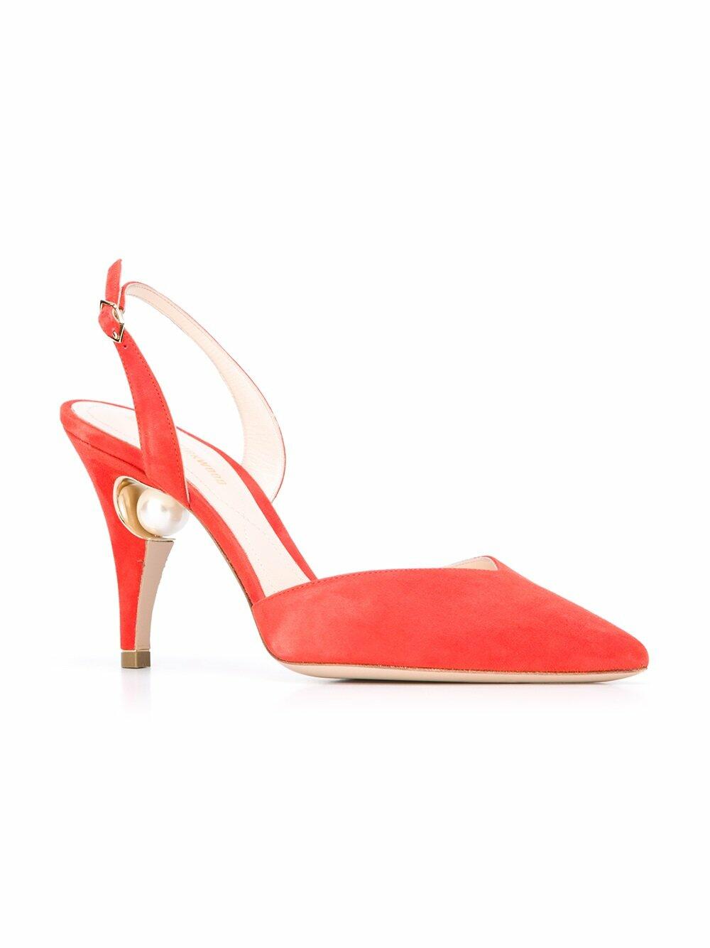 Nicholas Kirkwood - Penelope Red Suede Slingback, 85mm