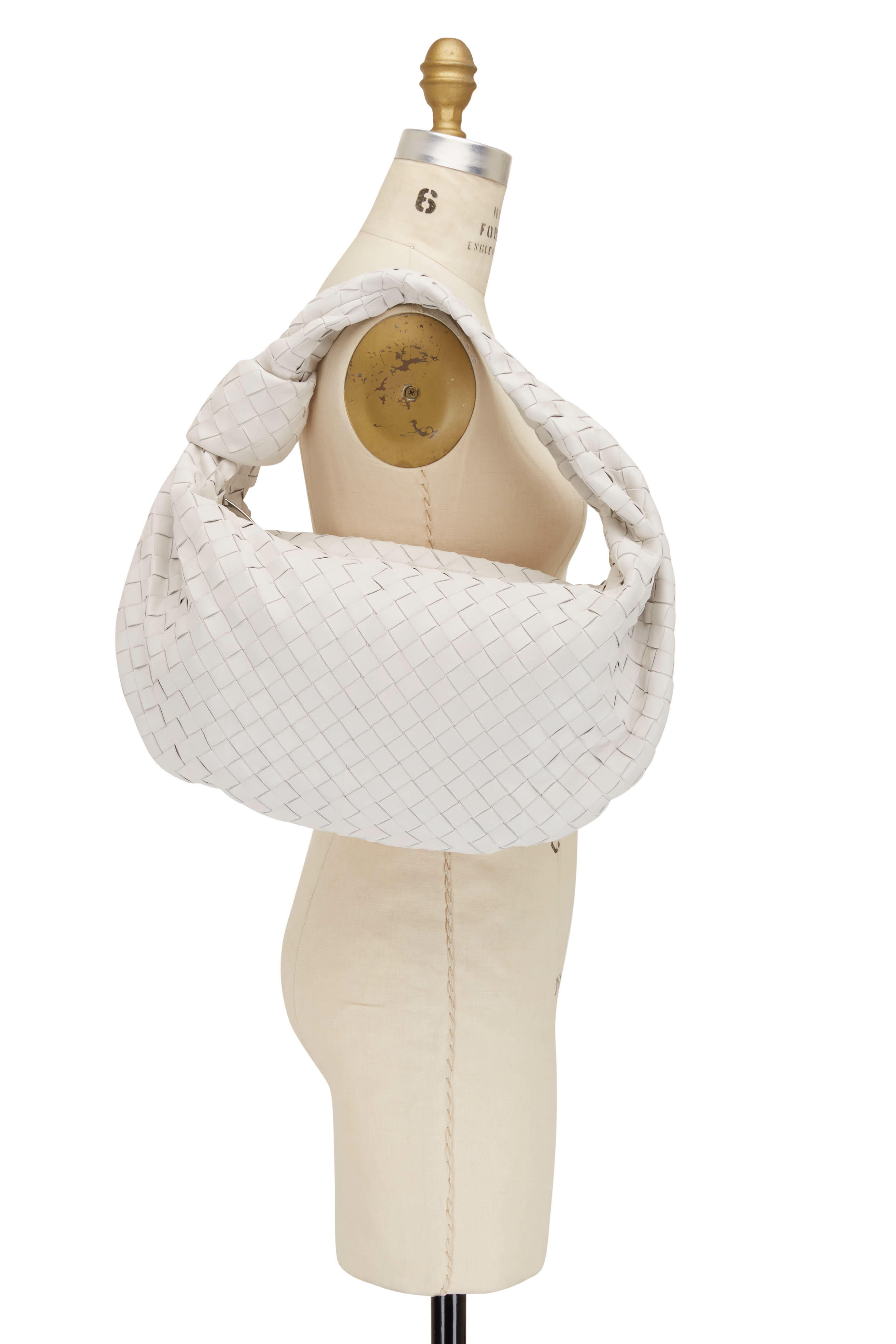 Bottega Veneta - Jodie White Intrecciato Leather Small Hobo Bag