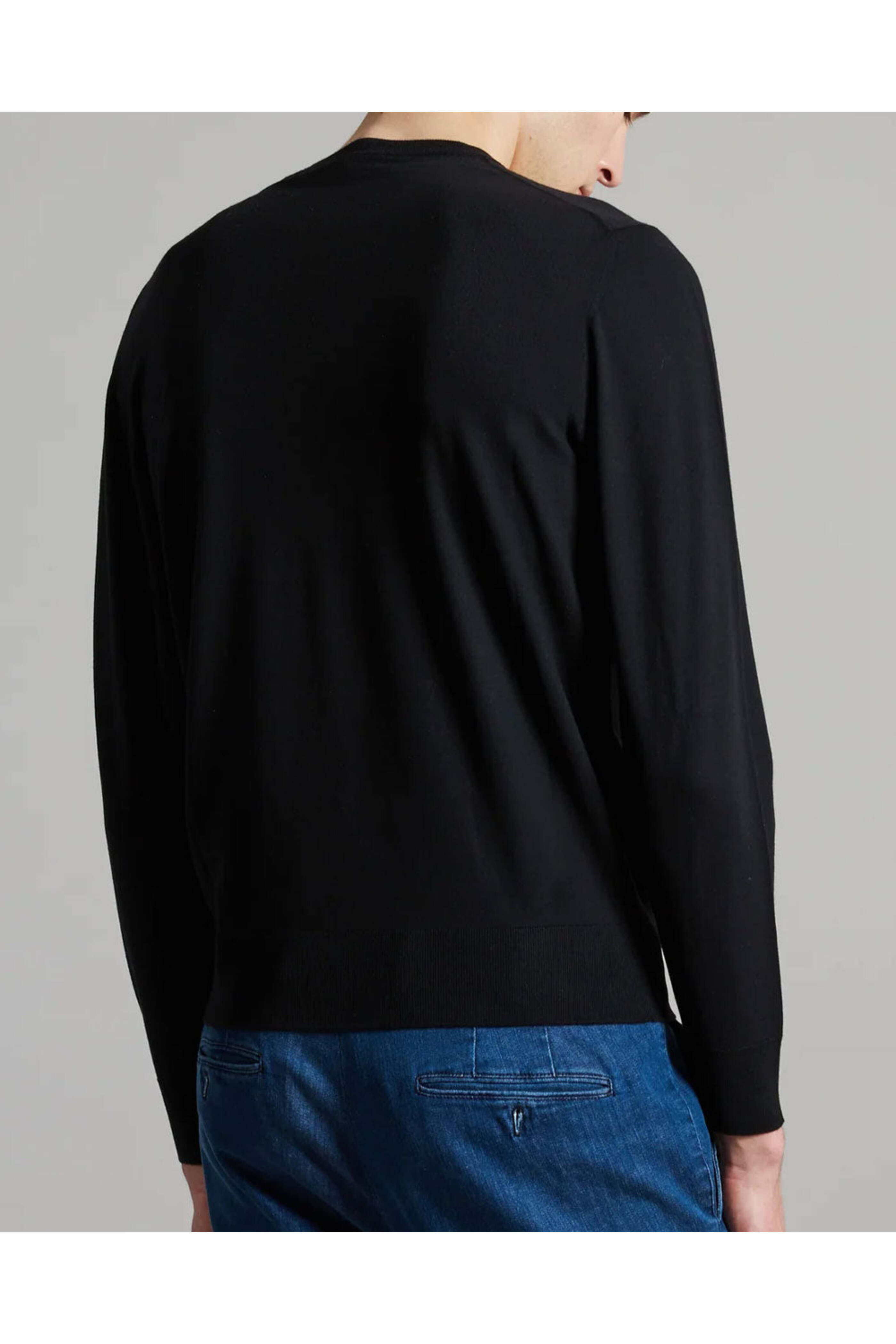 Colombo - Black Wool Roundneck Sweater