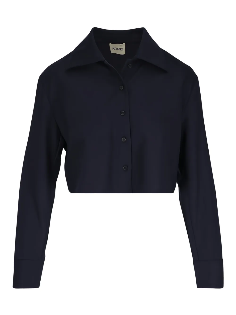 Khaite - Jasen Dark Navy Cropped Button Up Shirt