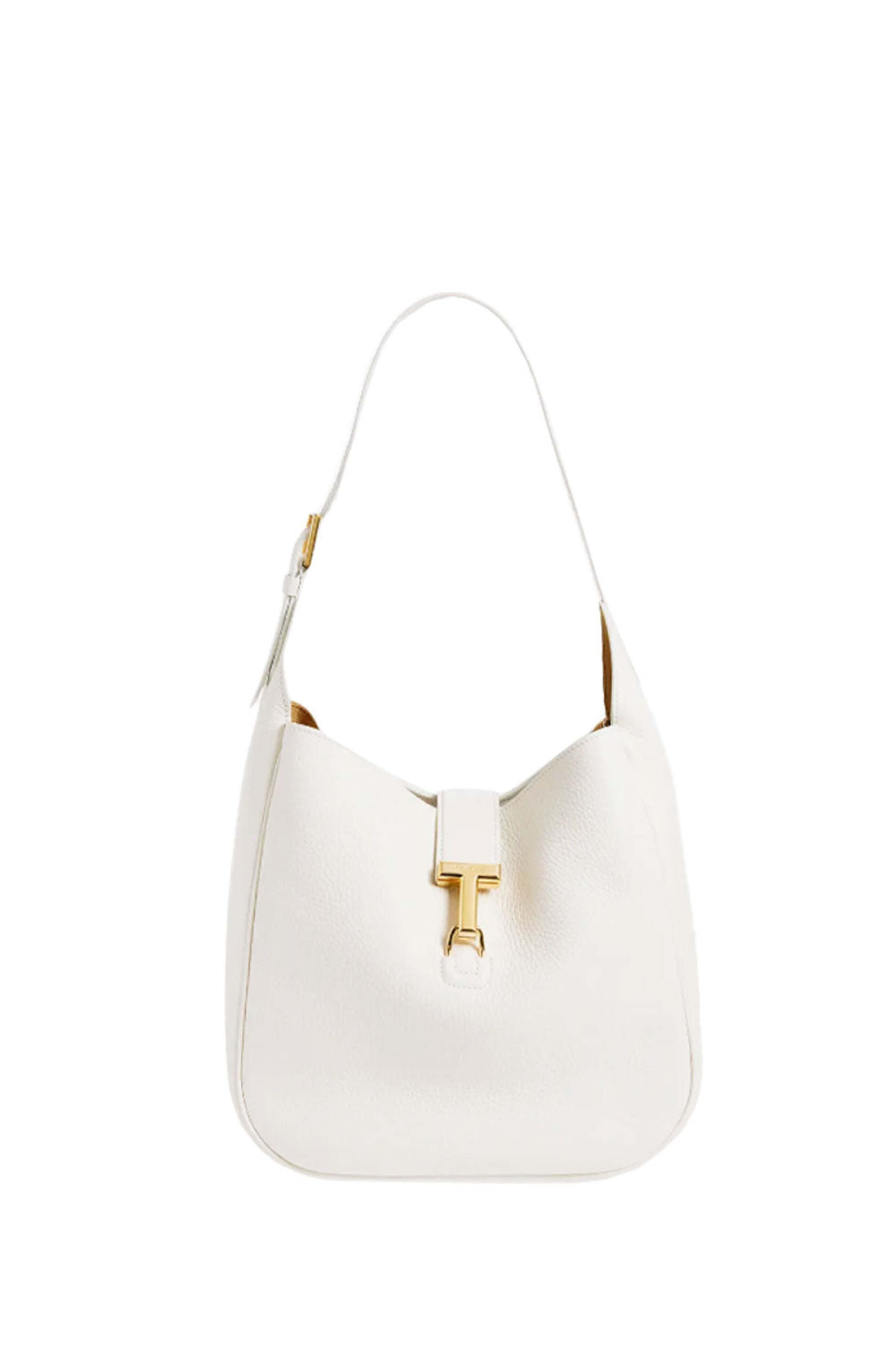 Tom Ford - Monarch Medium Leather Hobo Bag in Chalk