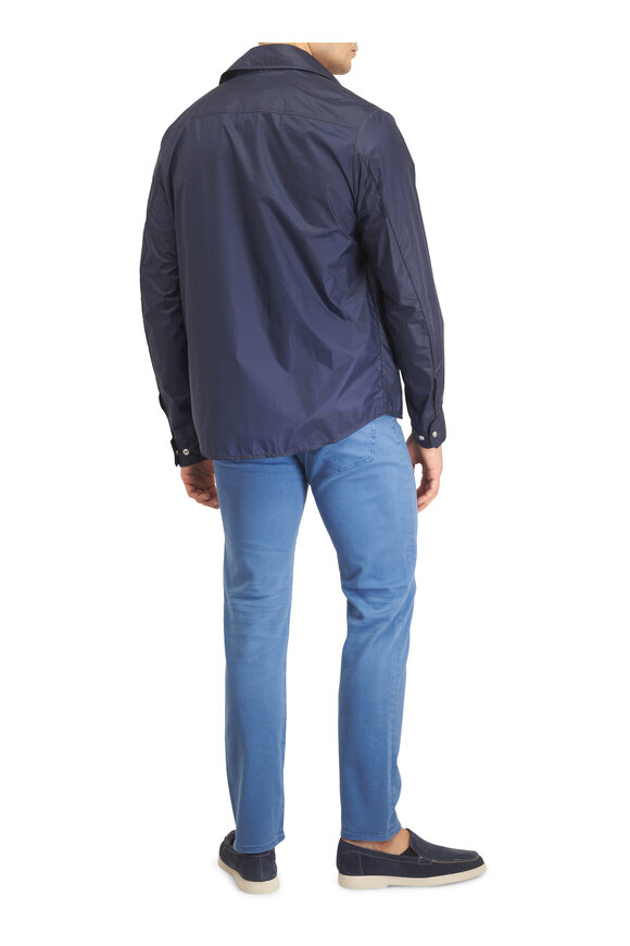 Moncler Navy Blue Ripstop Snap-Front Shacket - view 4
