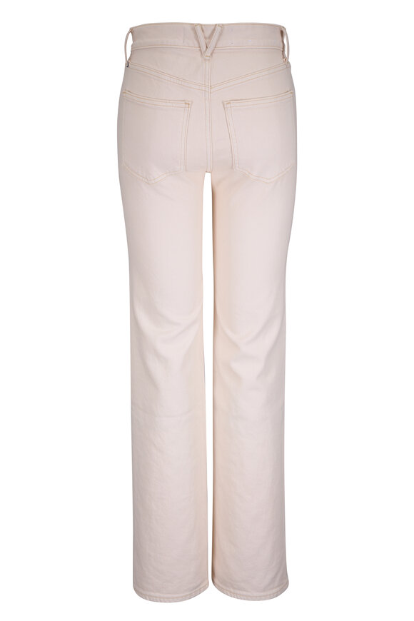 Veronica Beard Leah Ecru Mid Rise Straight Leg Jean - view 5