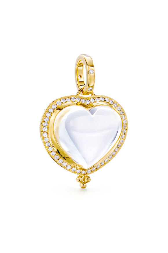Temple St. Clair 18k Yellow Gold Large Pavé Heart Pendant - view 1
