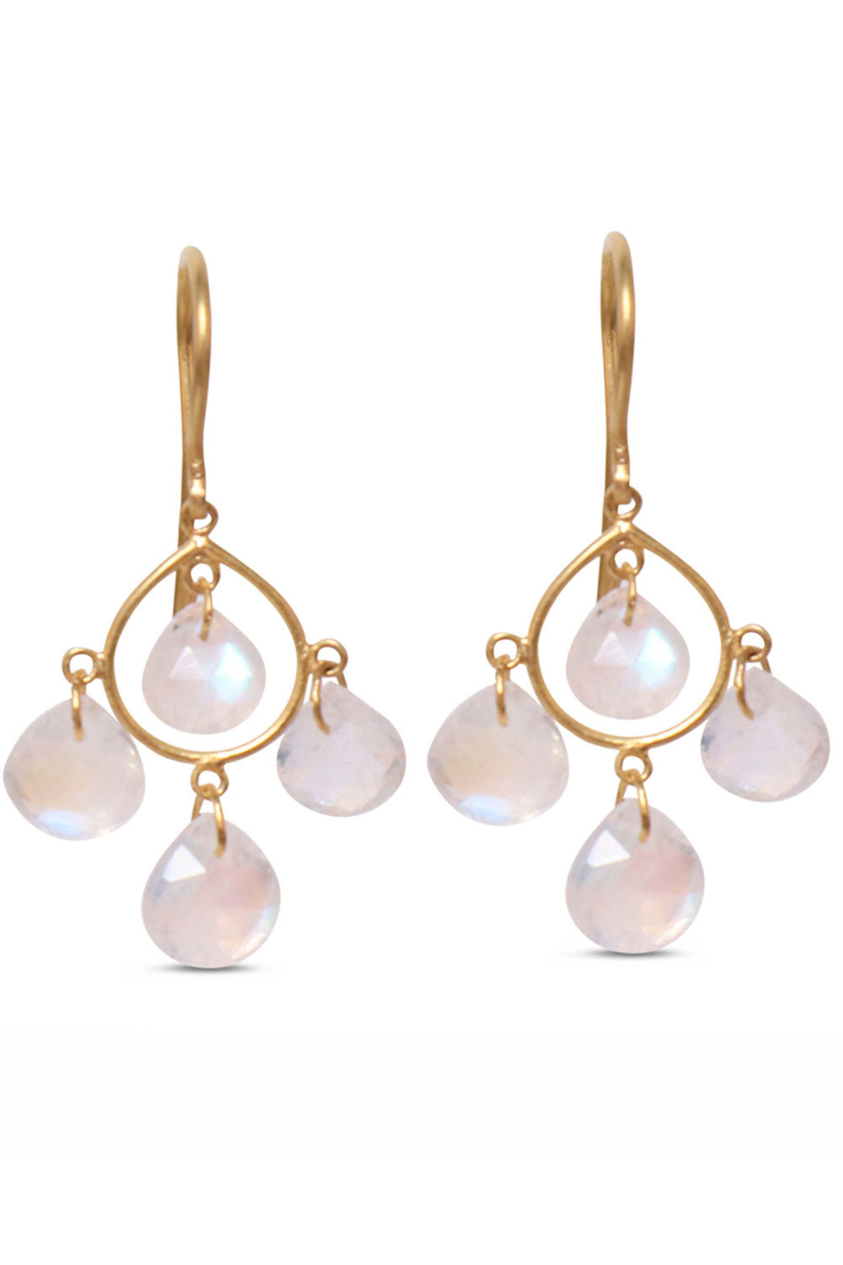 Marie-Hélène De Taillac - Rainbow Moonstone Candelier Earrings