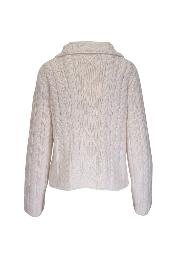 Lisa Yang - Kristin Cream Cable Knit Cashmere Cardigan