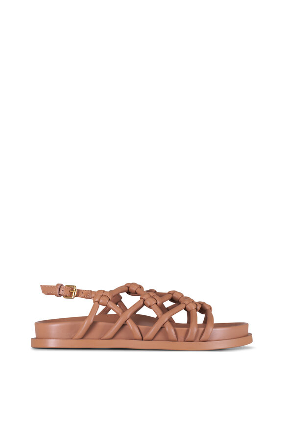 AGL Cristina Knots Cocoa Leather Flatform Sandal - view 3