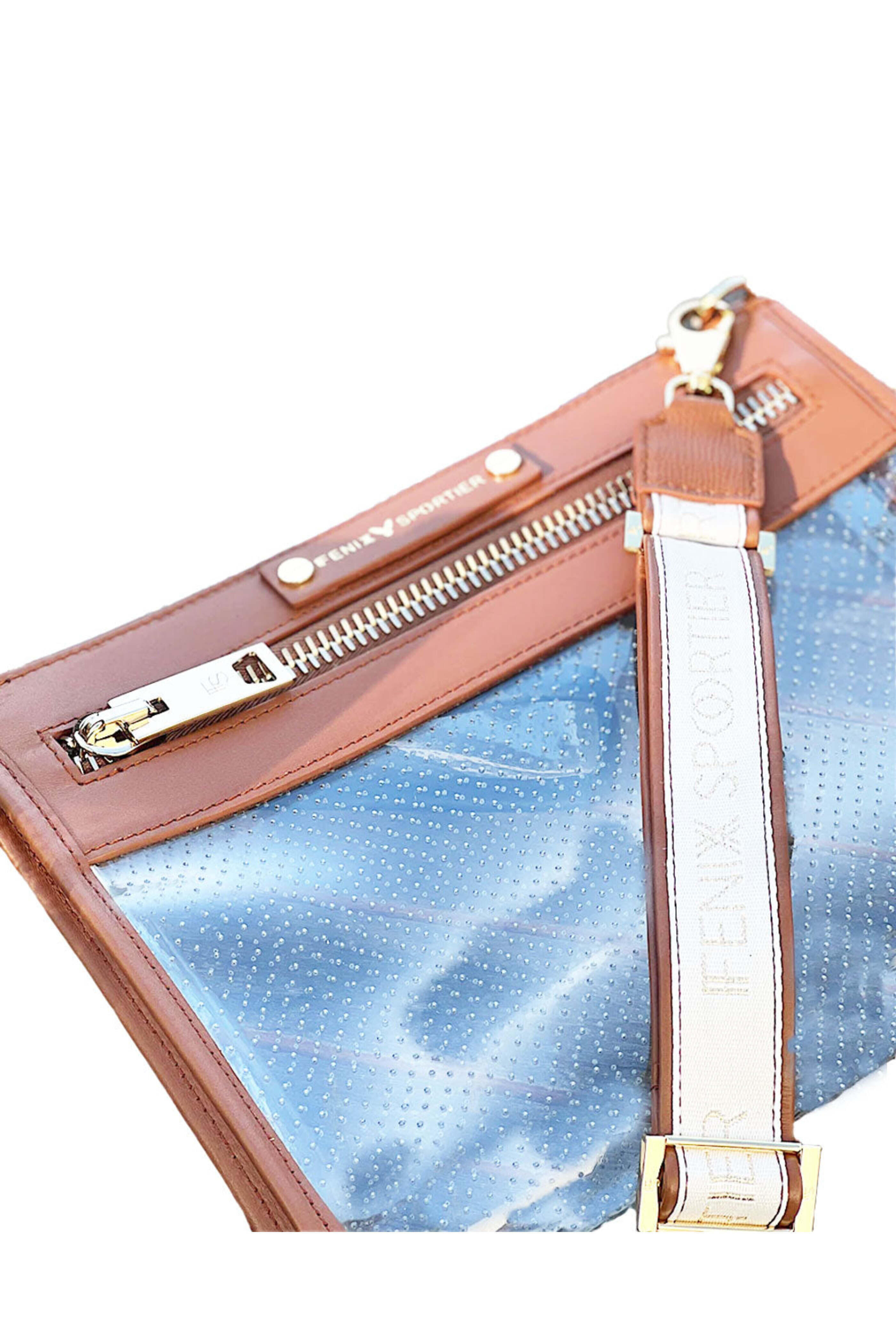 Fenix Sportier - Front Row Clear Crossbody Bag in Tan