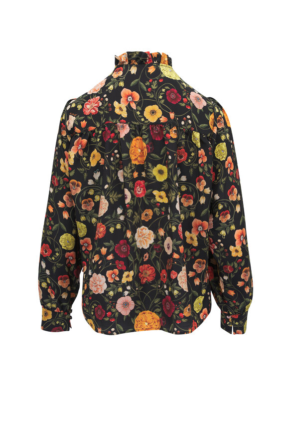 La Double J - Botticelli Atelier Multicolor Silk Blouse