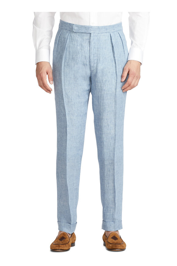 Ralph Lauren Purple Label - Gregory Chambray Blue Linen Pant