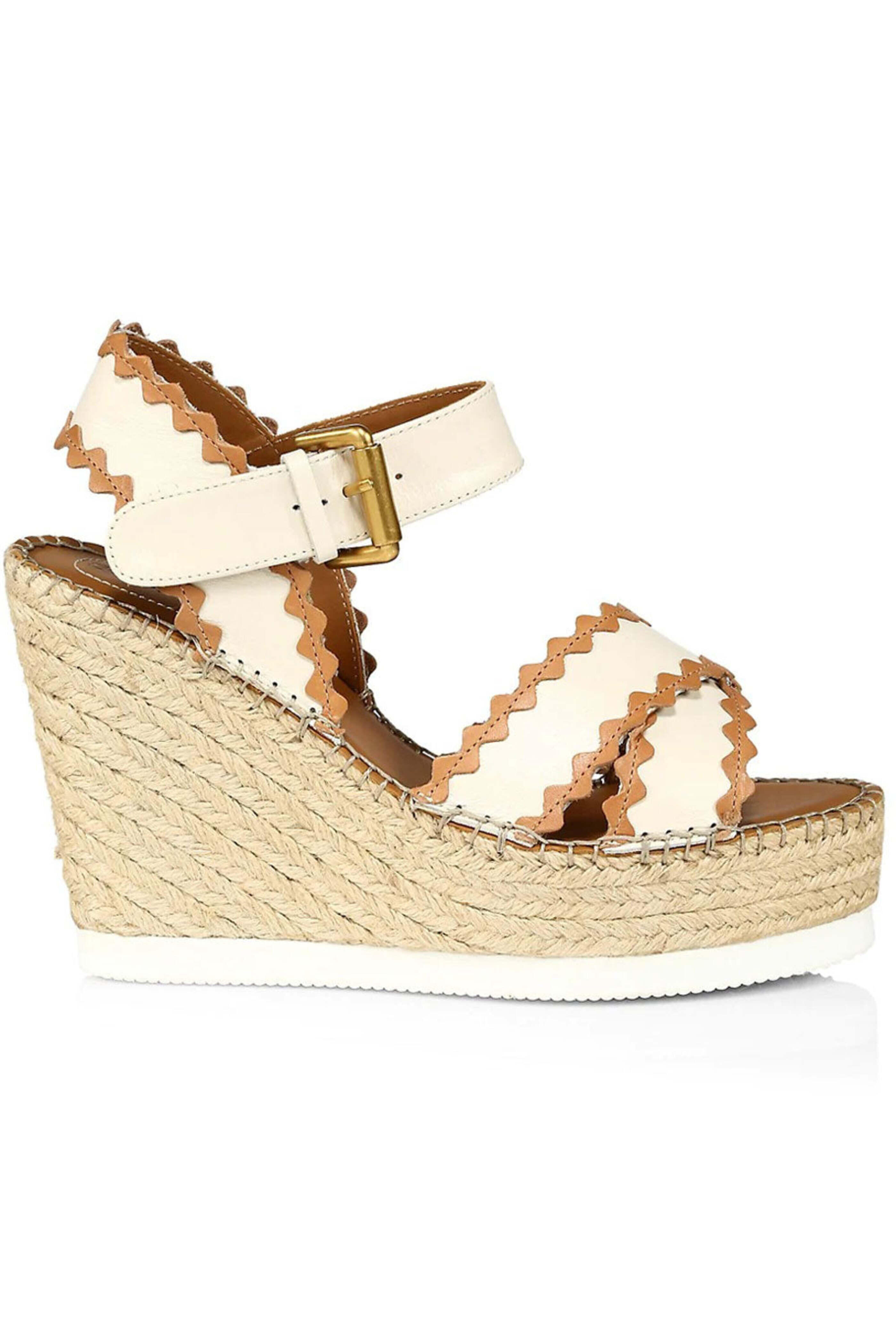See by Chloé - Glyn Espadrille Platform Wedge Sandal in Cream