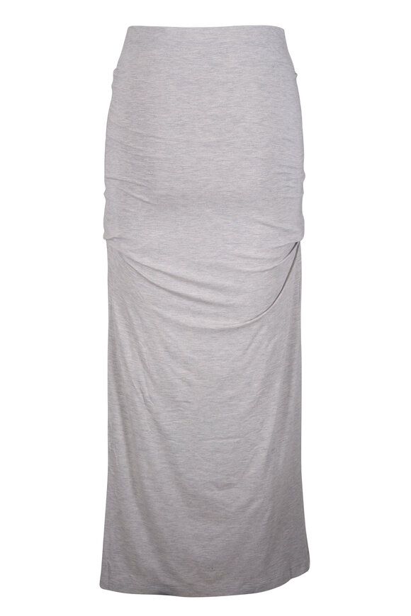 Totême Pale Gray Melange Draped Jersey Skirt - view 3