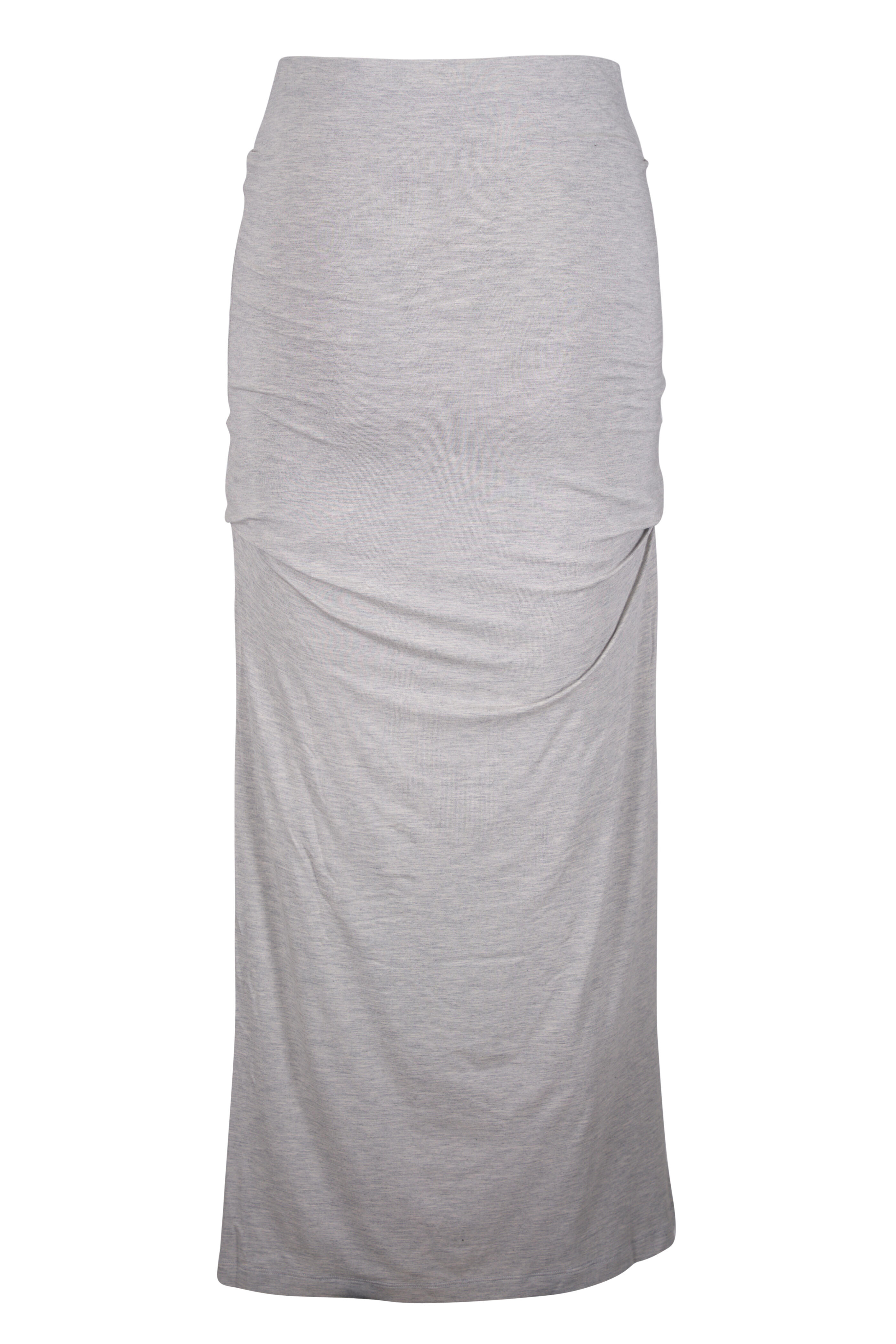 Totême - Pale Gray Melange Draped Jersey Skirt - view 4