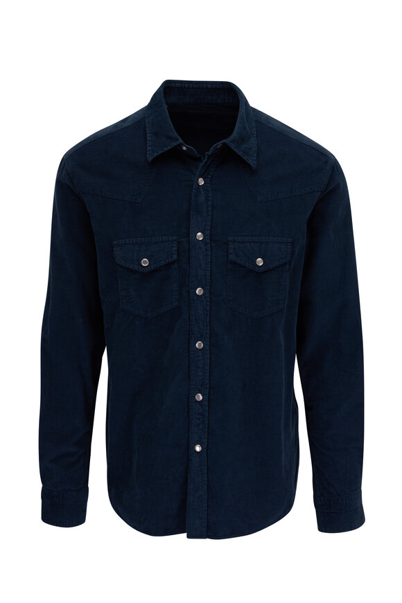 Tom Ford - Navy Corduroy Western Shirt