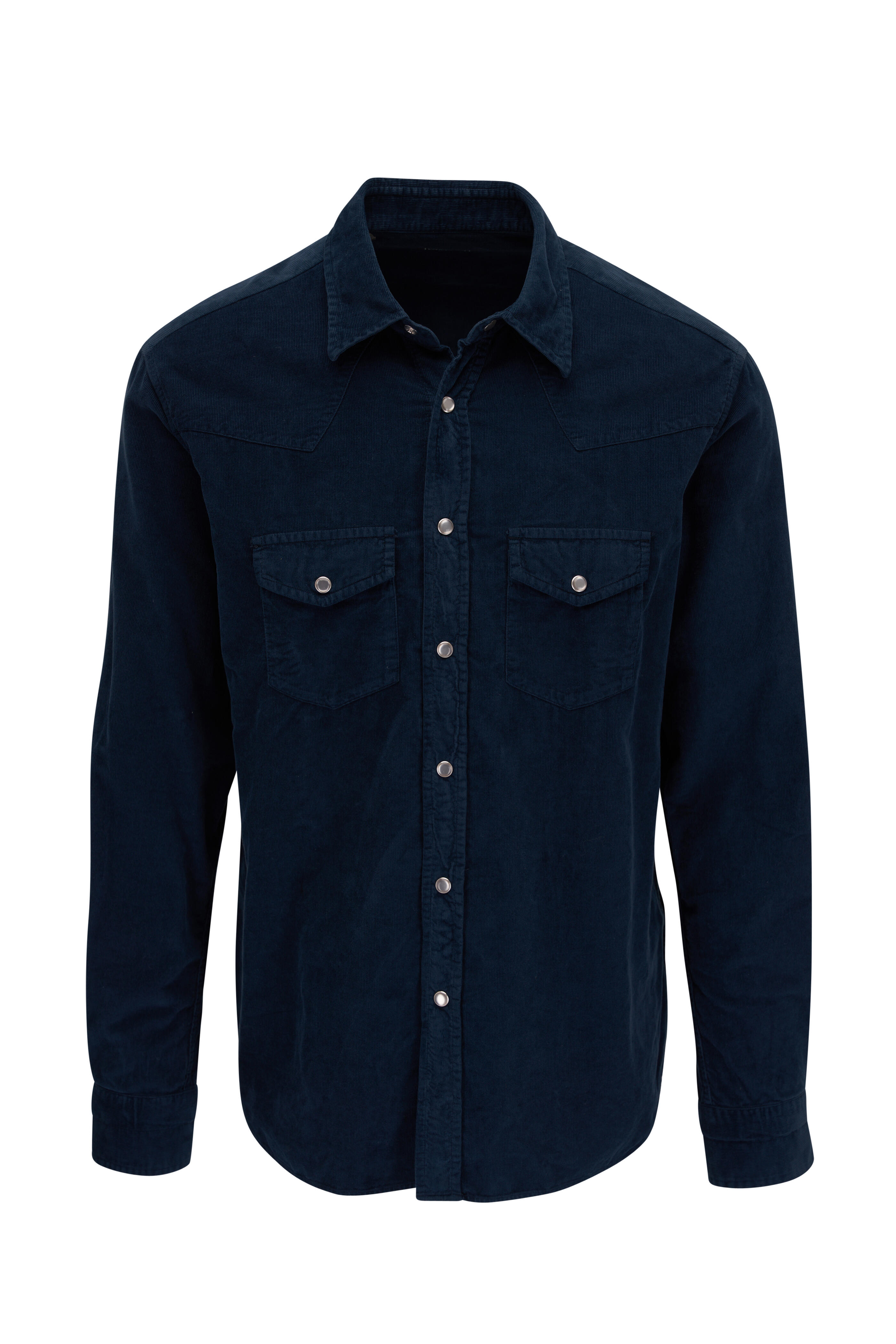Tom Ford - Navy Corduroy Western Shirt | Mitchell Stores