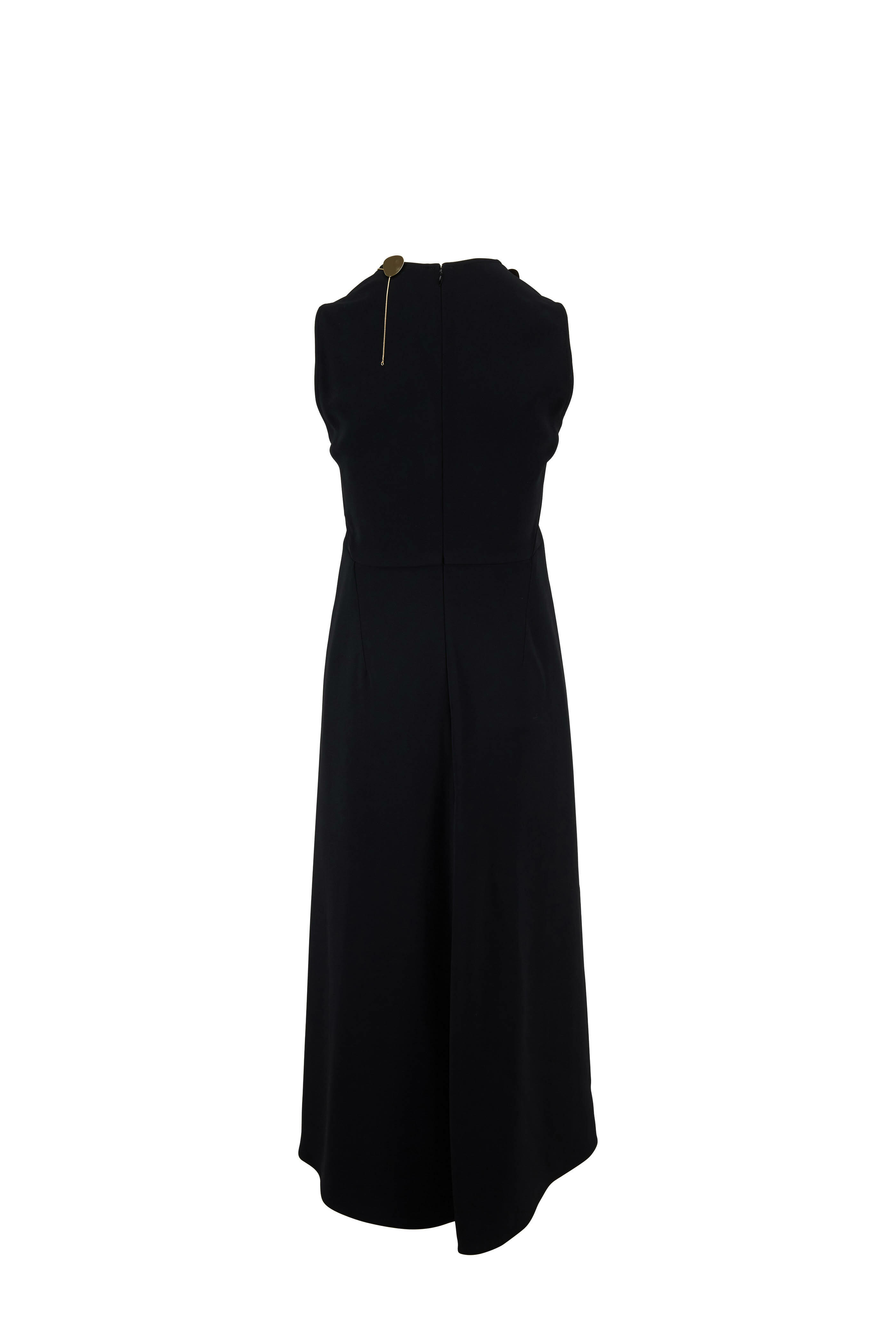 Victoria Beckham ミディ シャツ ワンピース ファスナー付 黒 日本製]バンドカラーシャツワンピース(ワンピース) | GIANNI LO