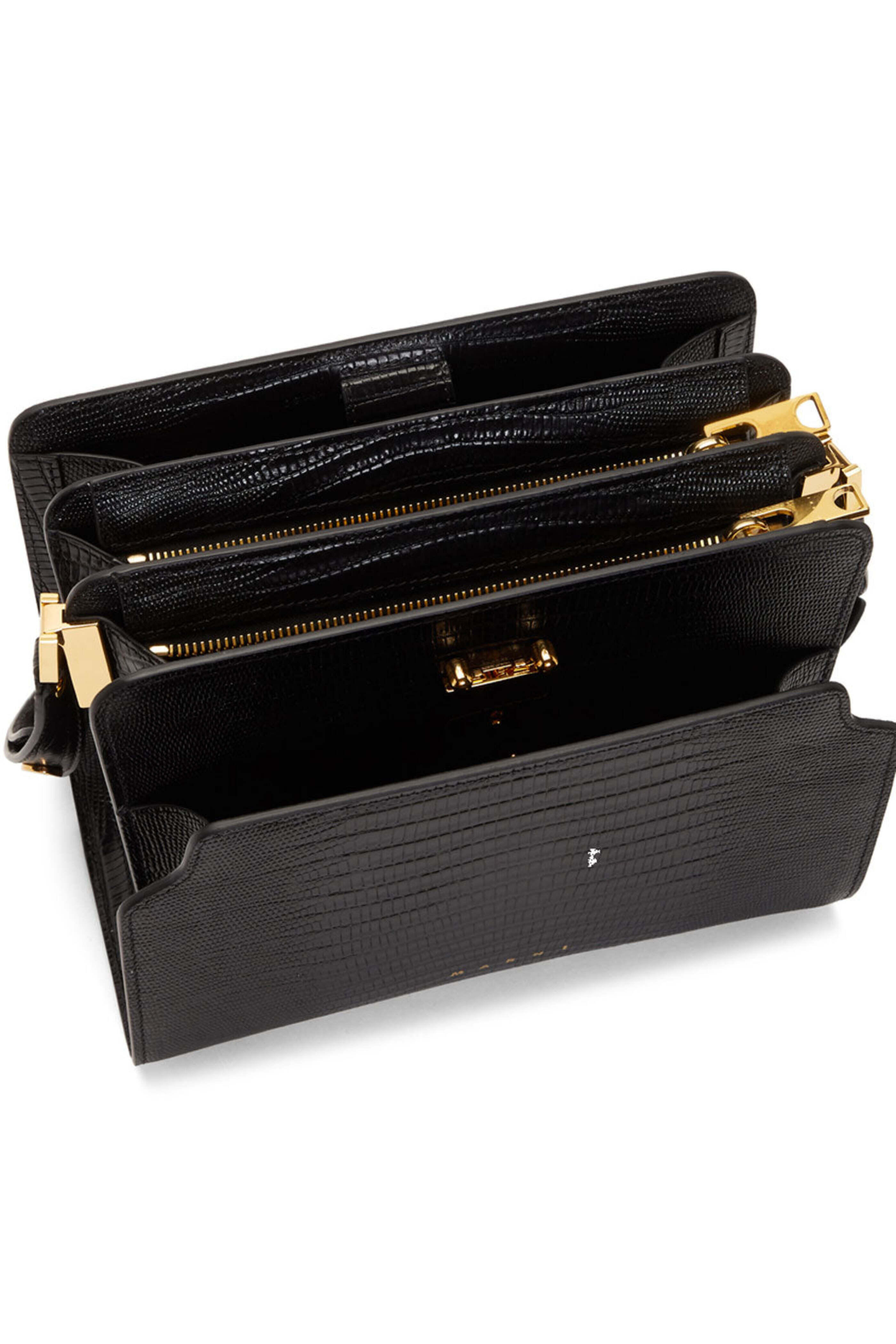 Marni - Large Reverse Trunk Bag in Black Lizard
