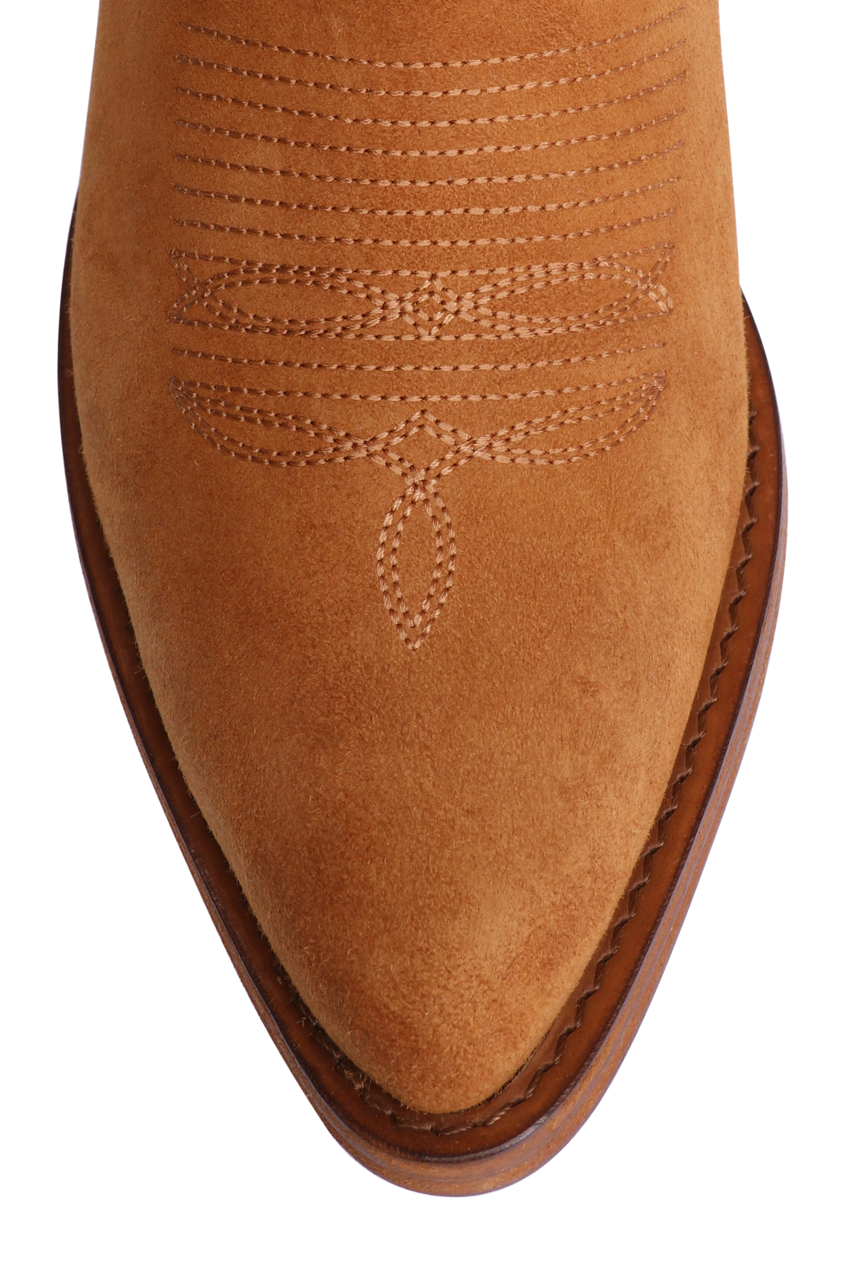 Partlow - Forest Cuoio Suede & Shearling Cowboy Boot