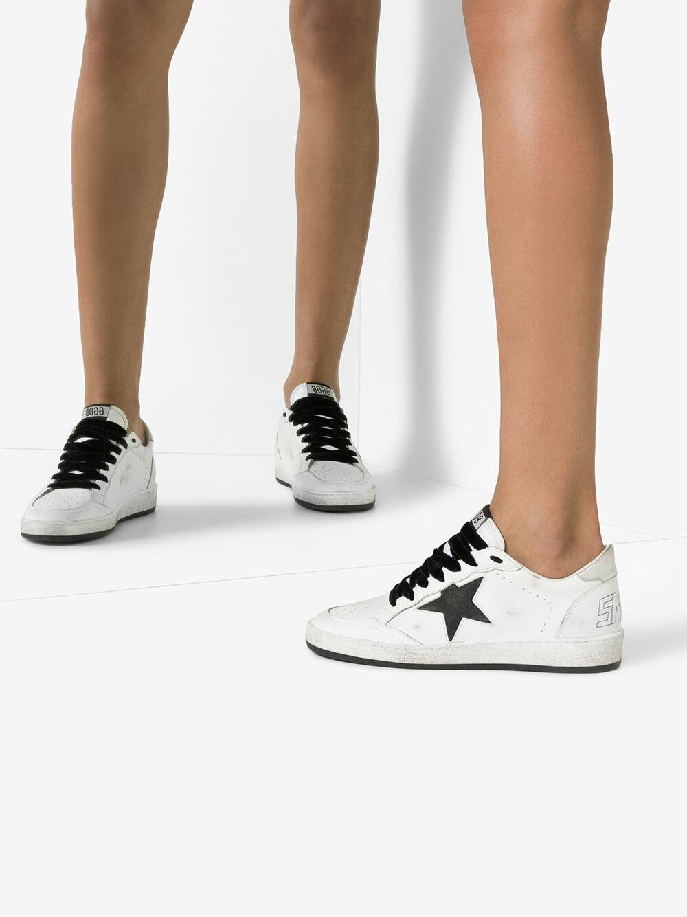 Golden Goose - Women's Ball Star White & Black Glitter Sneaker