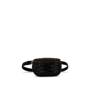 Bottega Veneta - Black Woven Leather Belt Bag | Mitchell Stores