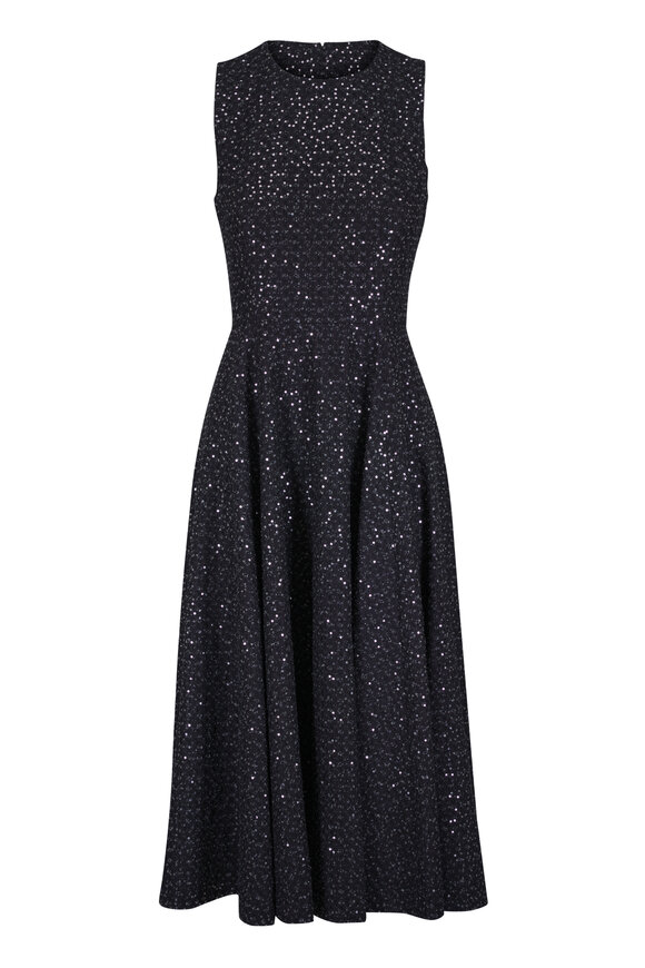Michael Kors Collection Black & Silver Sequin Denim Tweed Dress - view 1