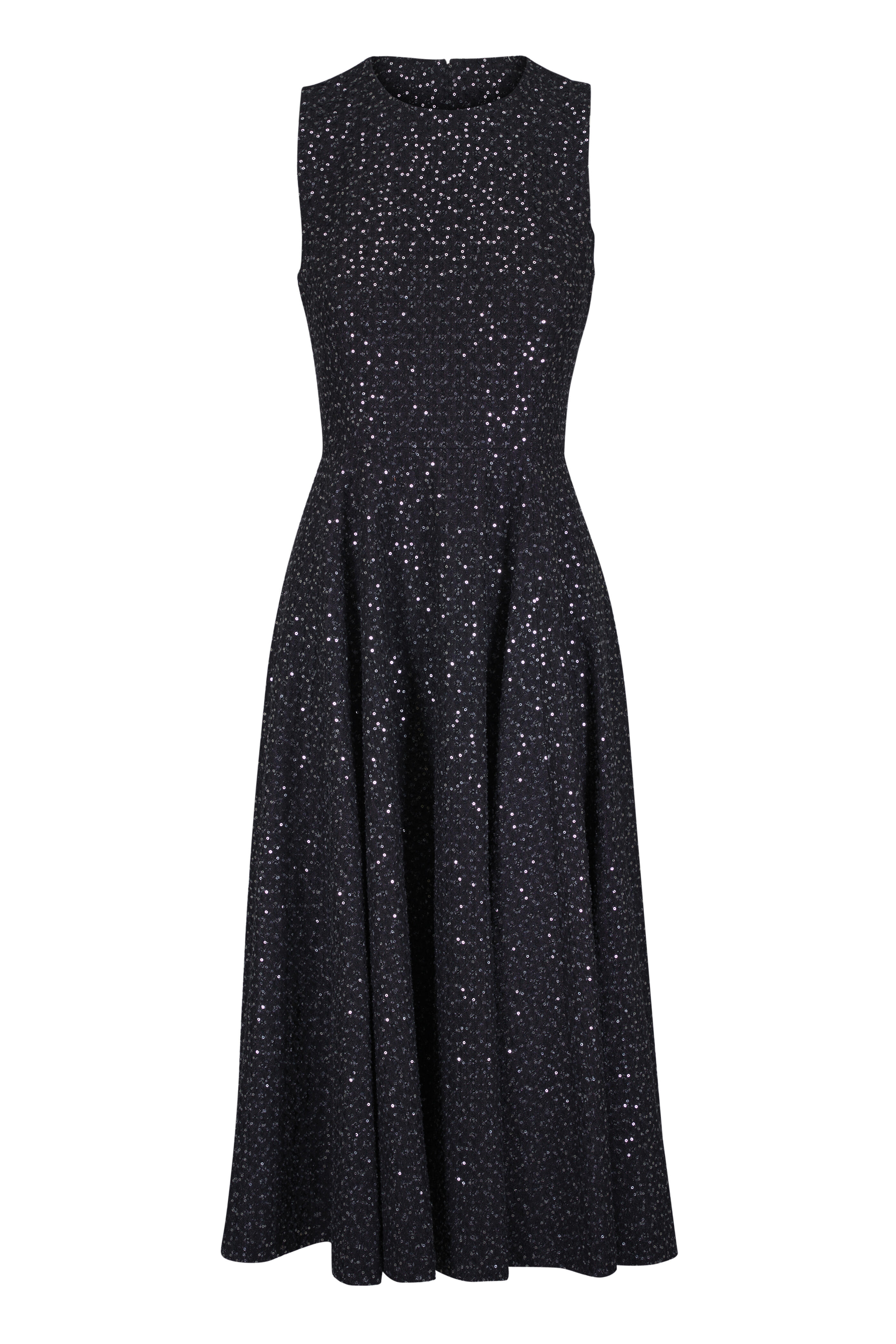 Michael Kors Collection - Black & Silver Sequin Denim Tweed Dress - view 1