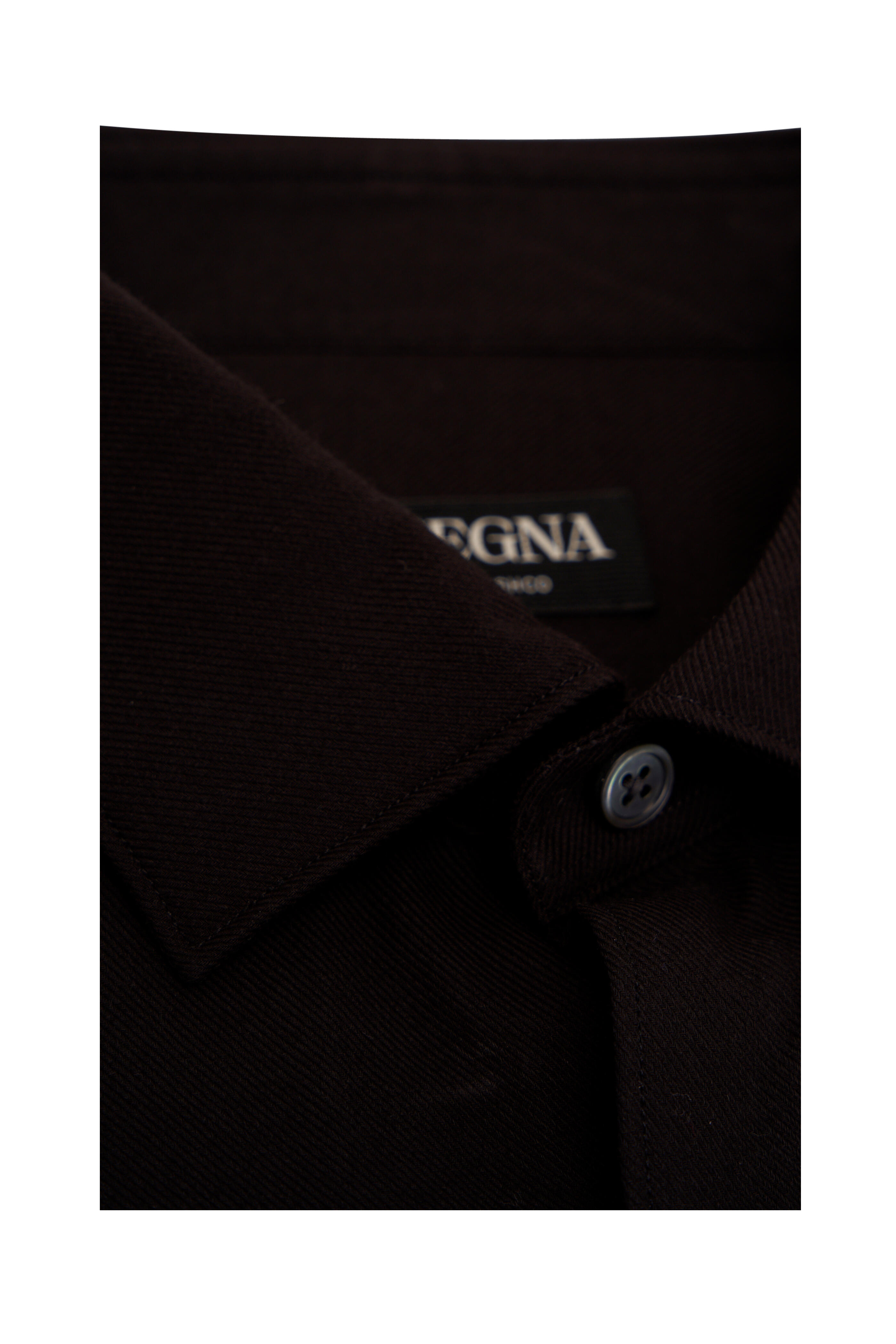 Zegna - Black Cotton & Cashmere Sport Shirt | Mitchell Stores