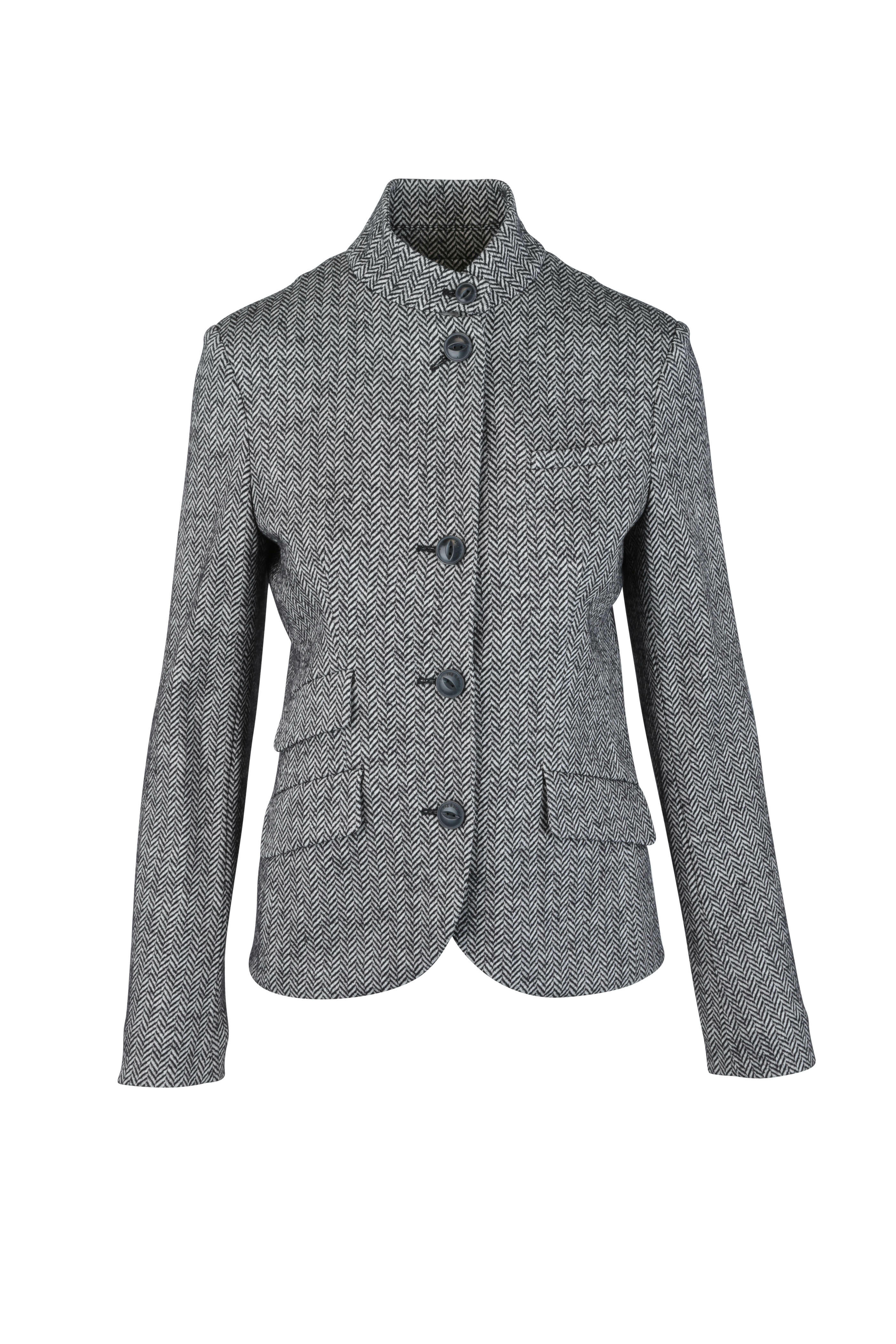 Rag & Bone - Black Herringbone Wool Blend Blazer