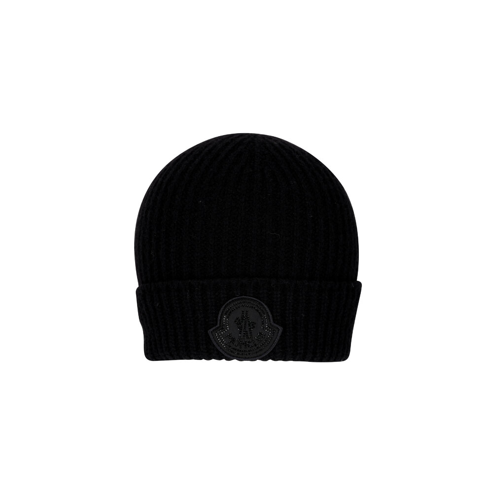 Moncler Logo Beanie White