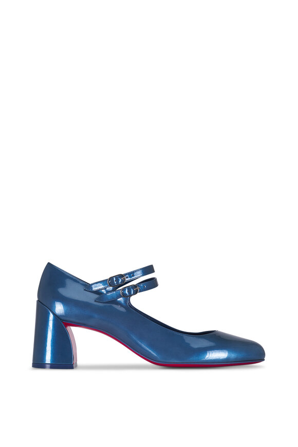 Christian Louboutin - Miss Jane Denim Patent Leather Pump, 55mm 