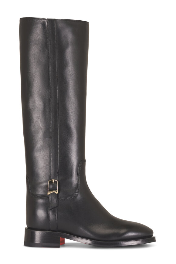 Santoni Black Leather Tall Boot - view 2