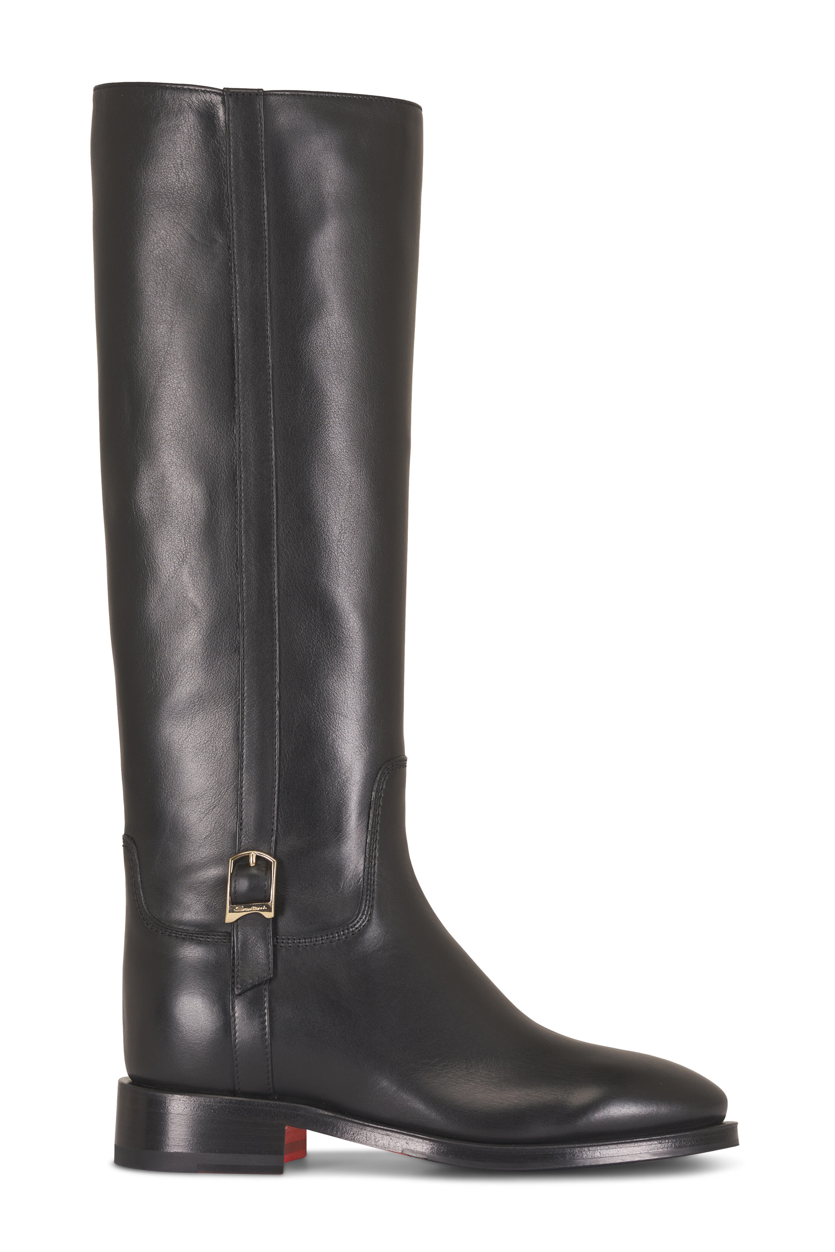 Santoni - Black Leather Tall Boot - view 2