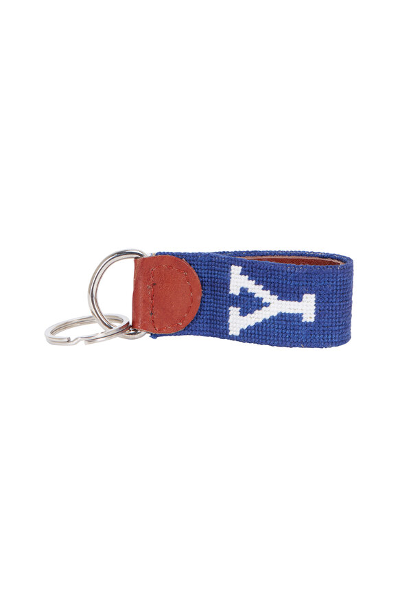 Smathers & Branson - Navy Blue Yale Needlepoint Key Fob