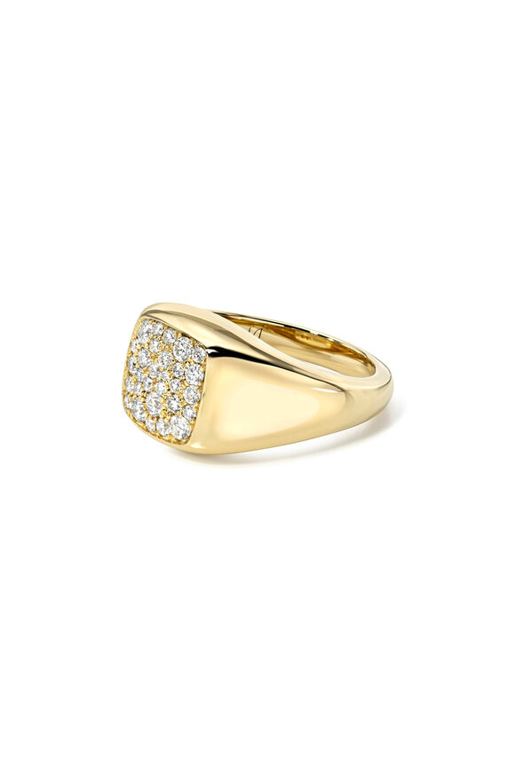 Dru 14k Yellow Gold Diamond Galaxy Don Signet Ring - view 3