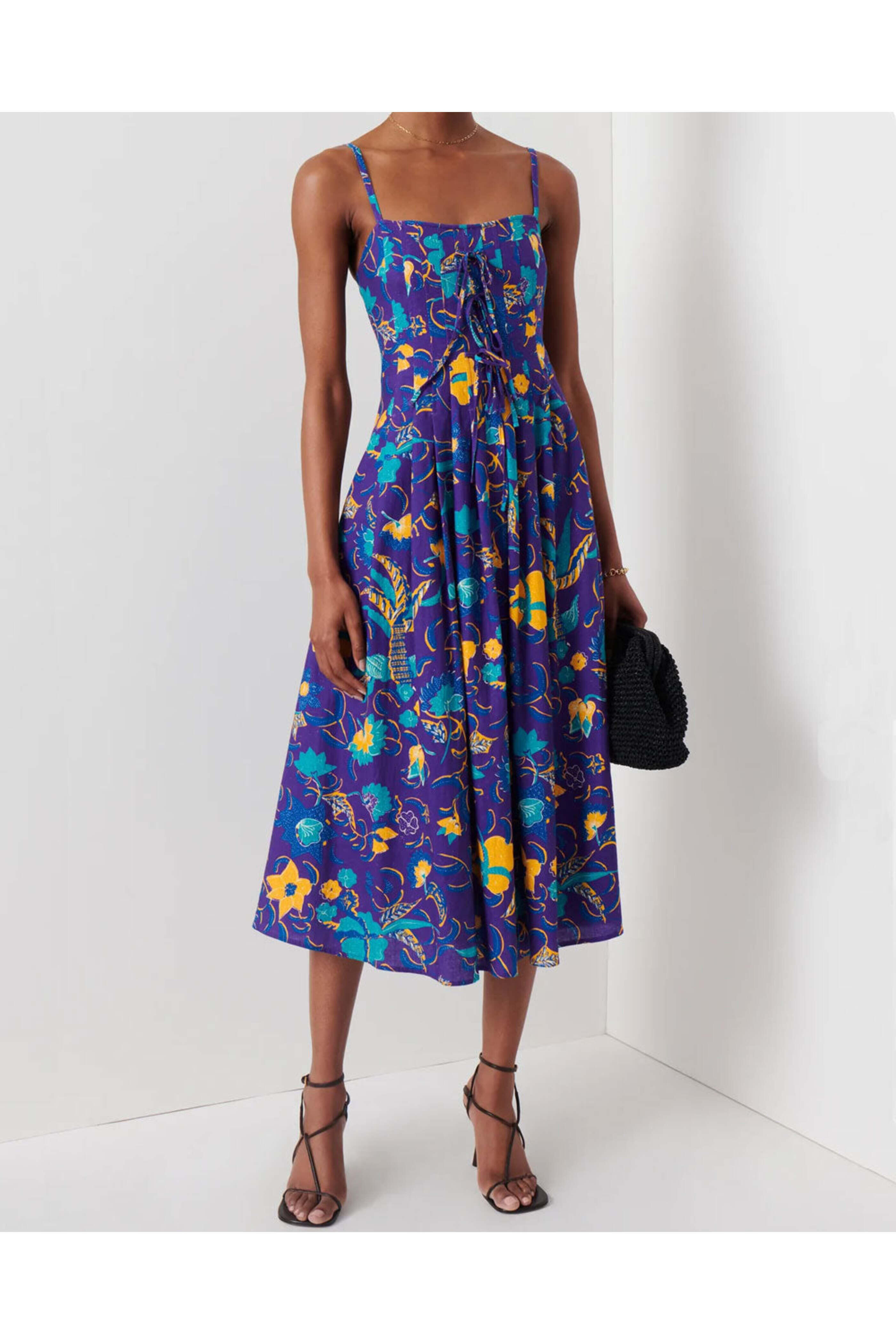 Derek Lam - Purple Reef Aline Midi Dress