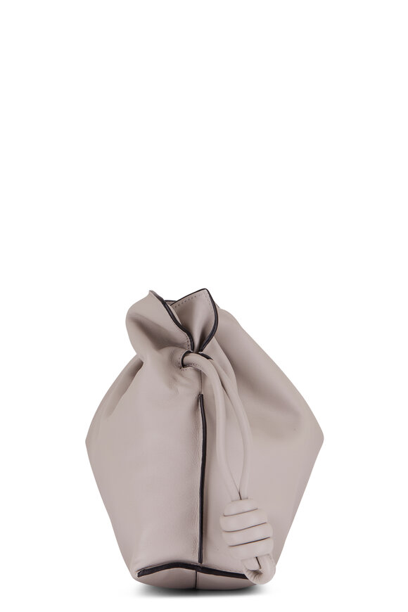 Loewe - Medium Flamenco Ghost Gray Leather Knot Clutch 