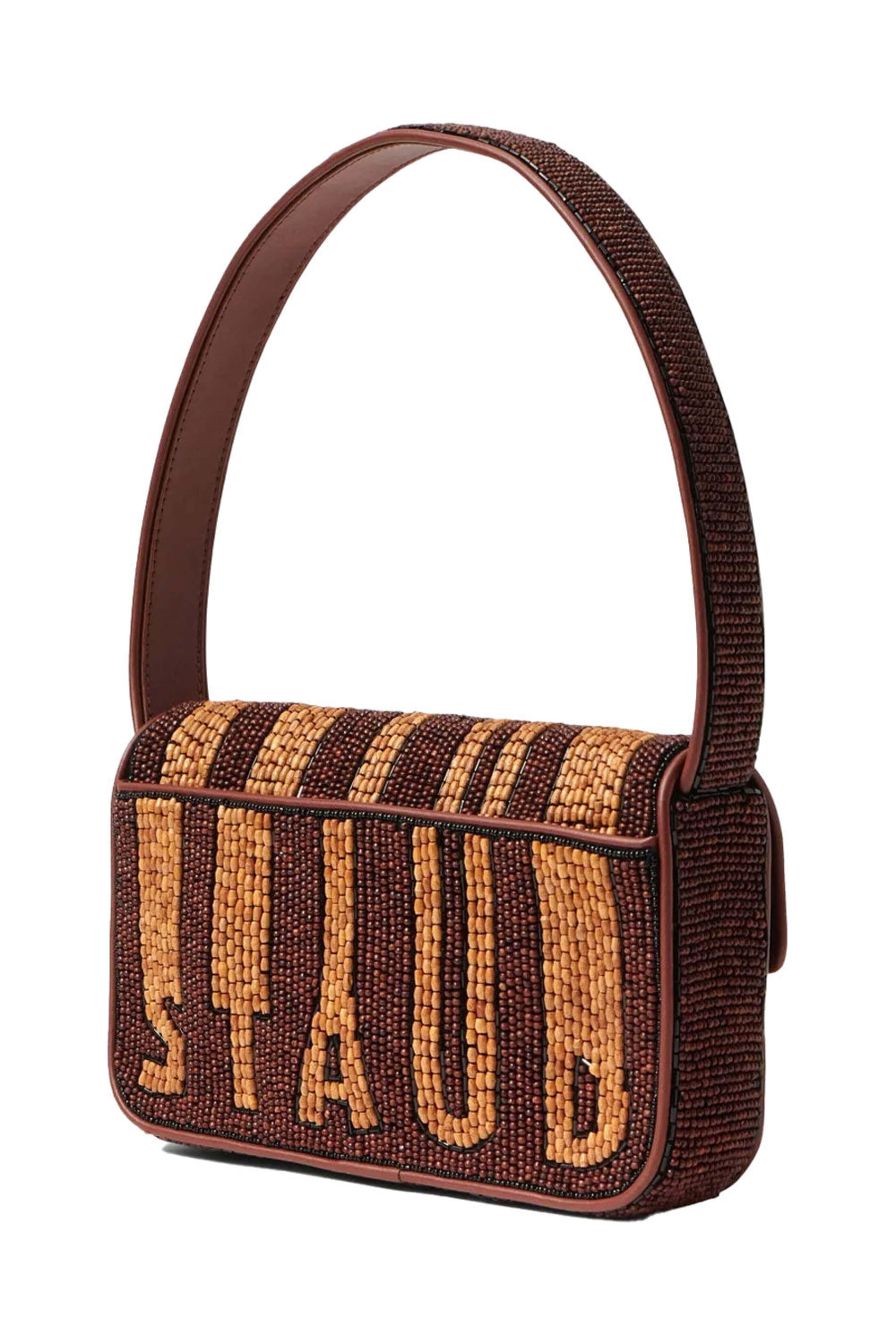 Staud - Tommy Beaded Shoulder Bag in Wood Stripe