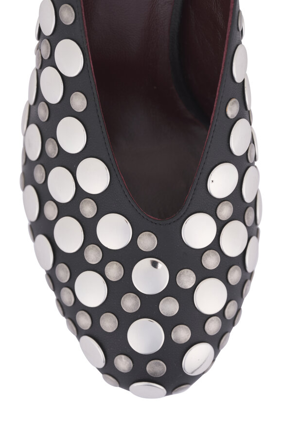 Khaite Cloak Black & Silver Studs Mule, 75mm - view 4