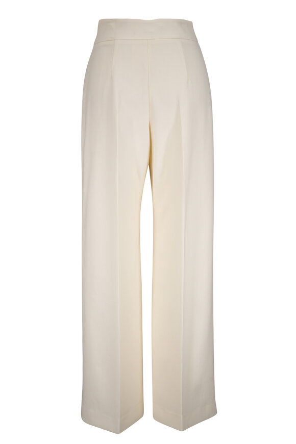 Carolina Herrera Diane Ivory Stretch Wool Wide Leg Pant - view 5