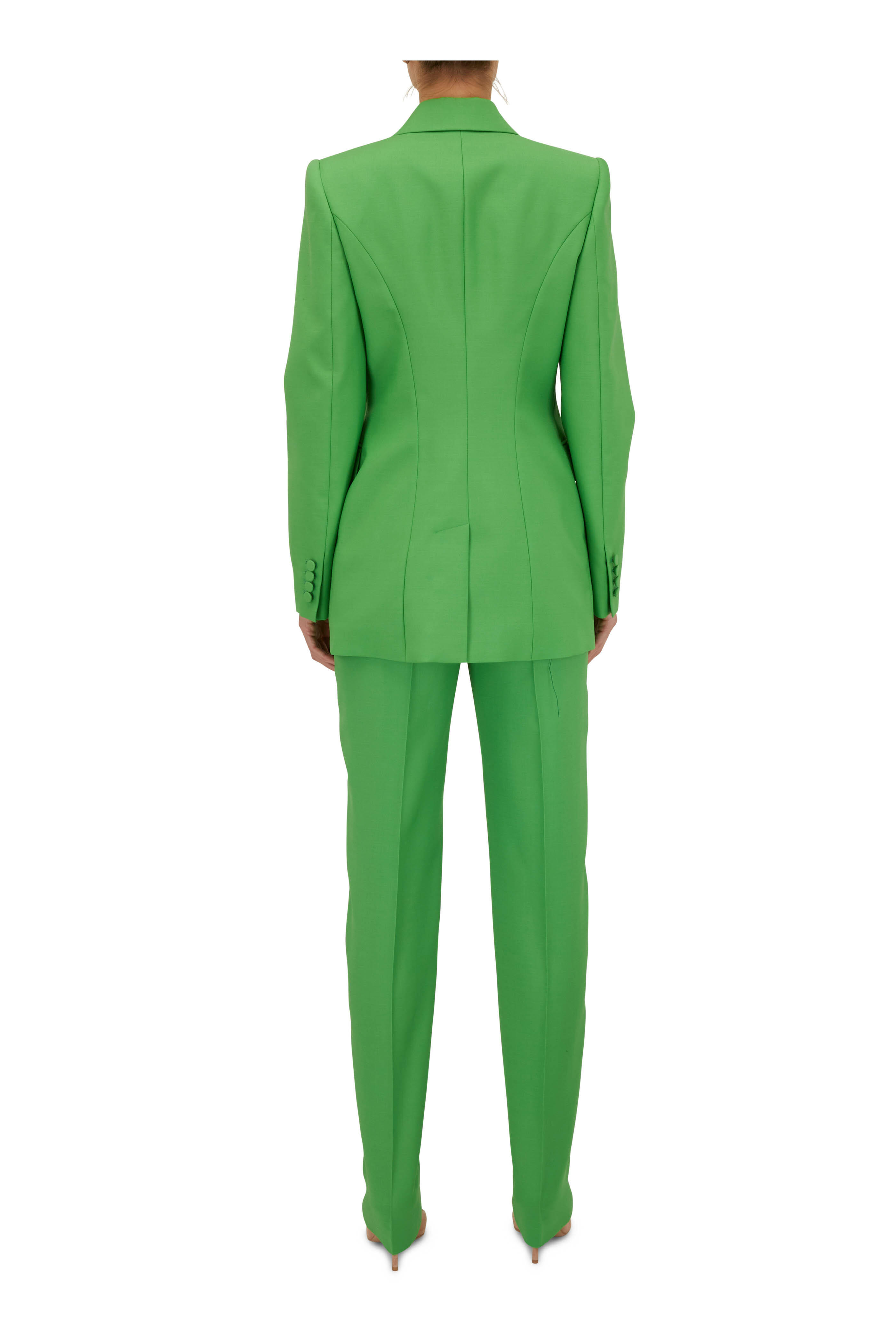 Alexander McQueen - Bright Green Fitted Double-Breasted Jacket