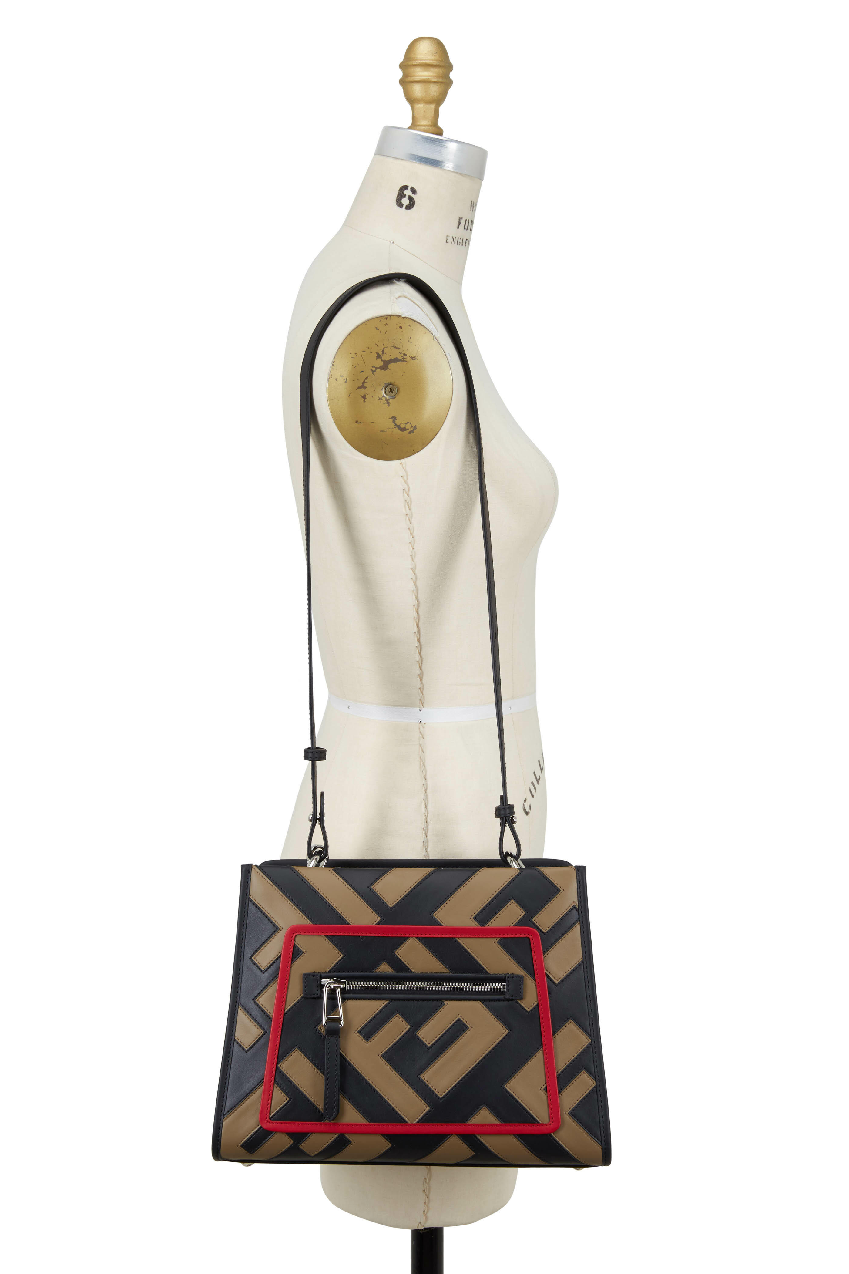 Fendi - Runaway Black Leather Century Mix Small Bag