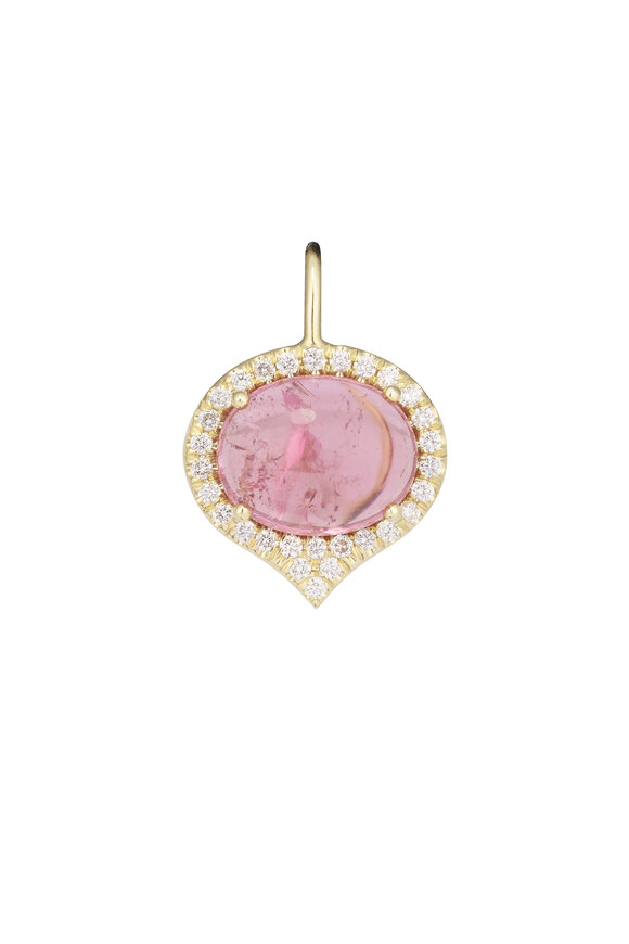 Lauren K 18 Yellow Gold Pink Tourmaline Drop Earring - view 2