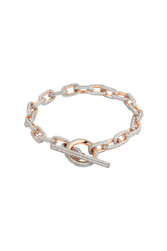 Walters Faith Saxon 18K Rose Gold All Diamond Link Bracelet