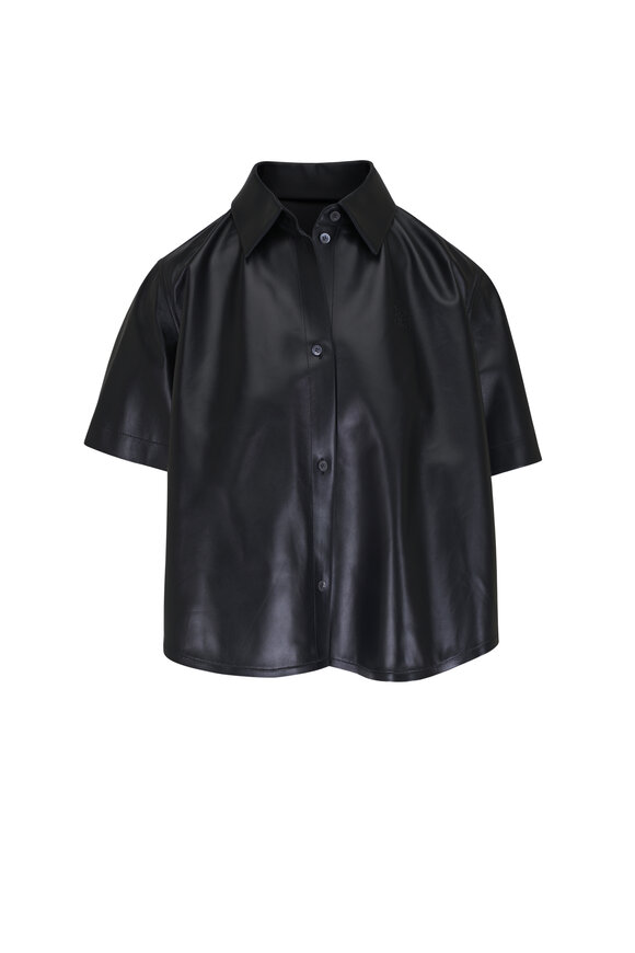 Loewe Black Leather Trapeze Shirt