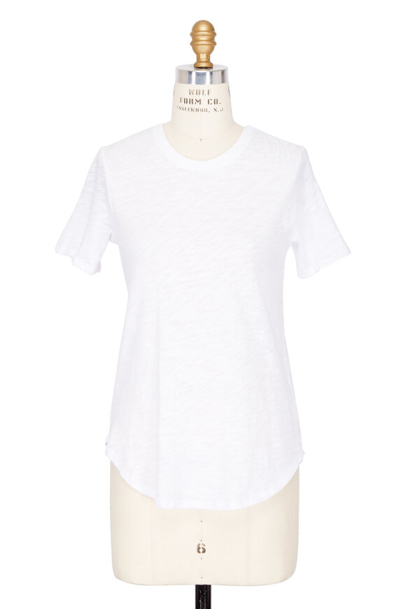 A T M - White Slub Cotton Crewneck T-Shirt