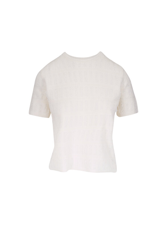 Lafayette 148 New York Finespun Voile Fringed Jacquard Sweater