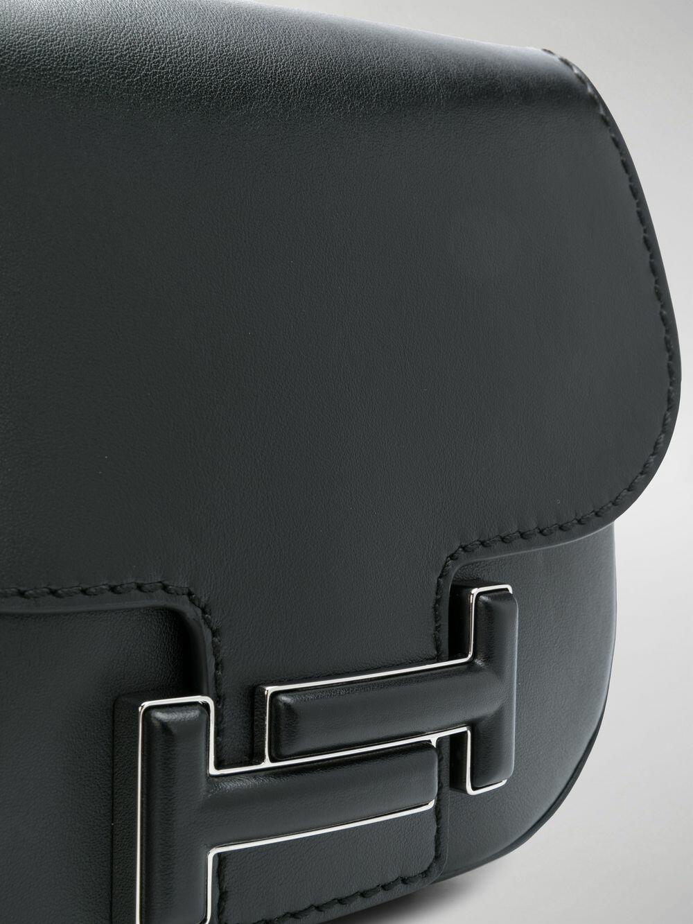 Tod's - Double T Black Leather Crossbody Bag