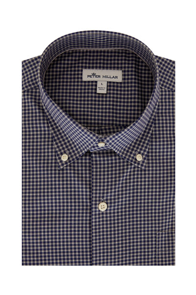 Peter Millar - Alexander Navy Blue Gingham Sport Shirt