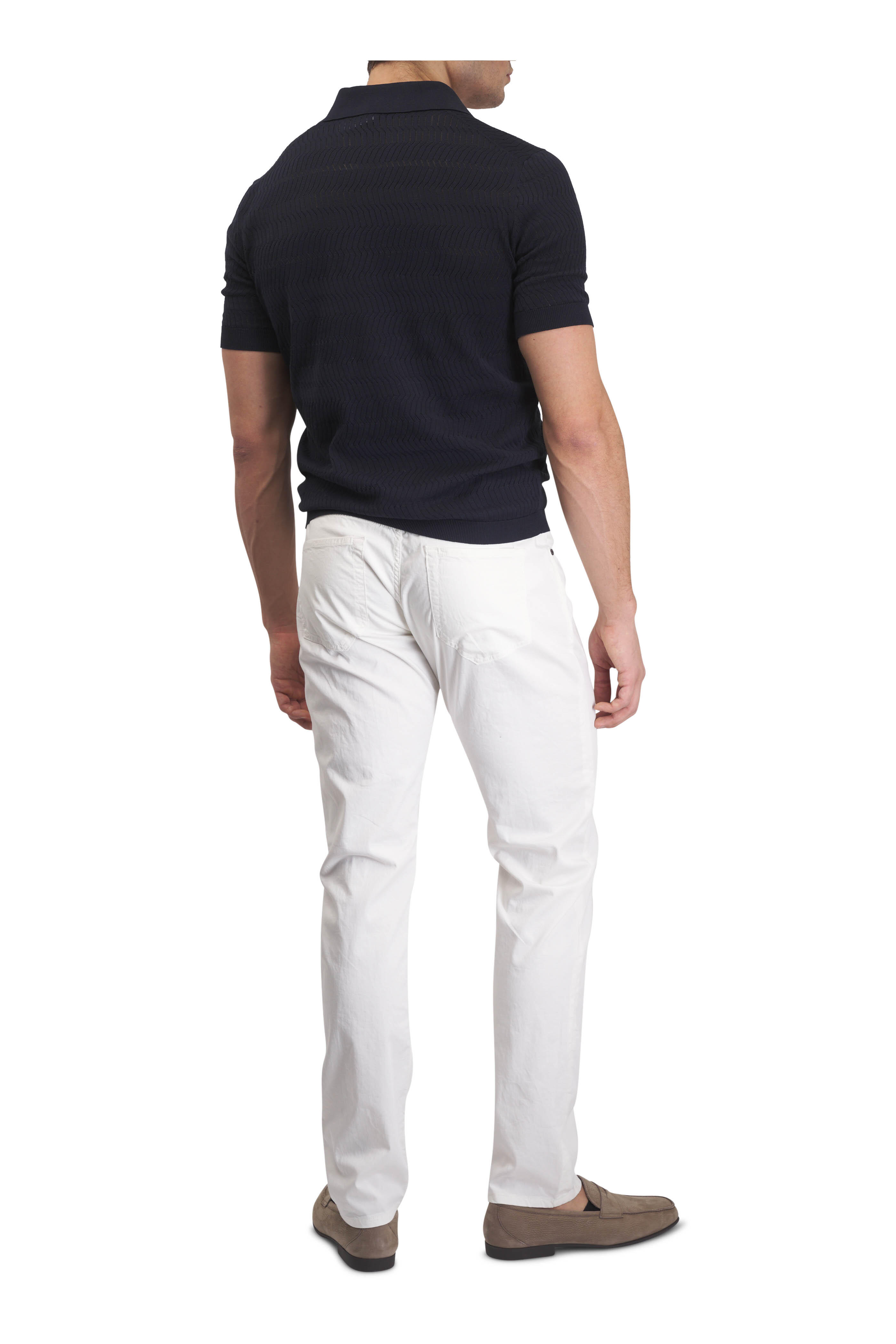 パンツ PT TORINO White Stretch Cotton Blend Pant PT Torino - Off White Stretch Cotton Pant | Mitchell Stores